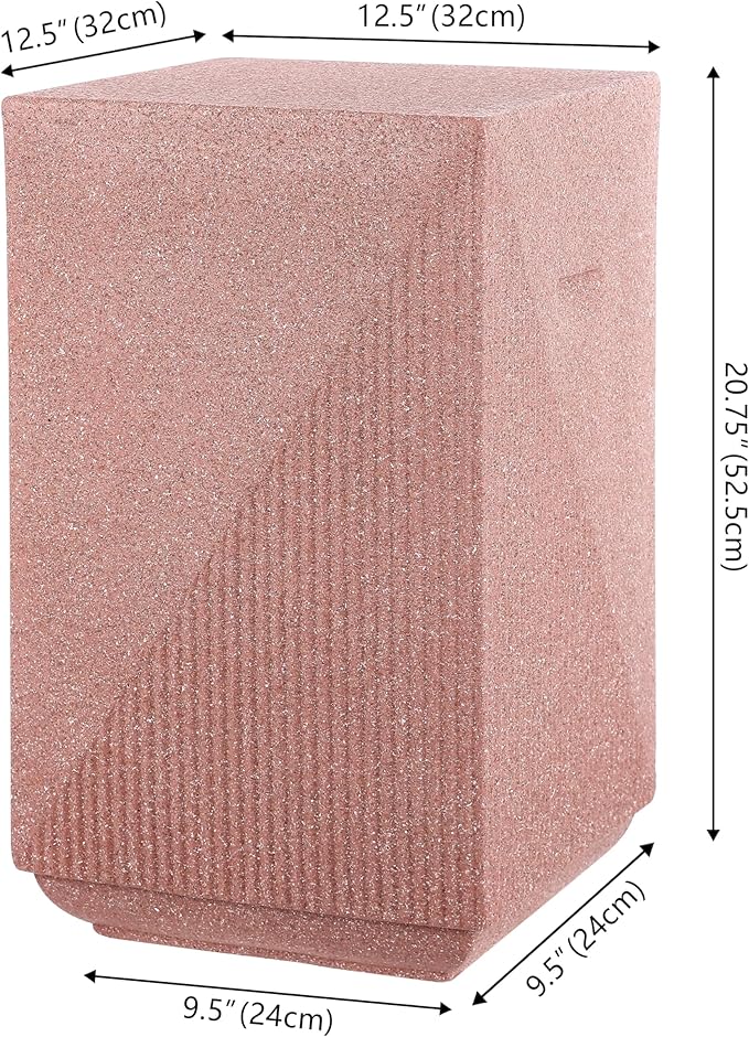 JONATHAN Y TBL1104C Adrian 20.75" Contemporary Minimalist Square Indoor/Outdoor Accent Table Modern, Mid-Century, Art Deco, Contemporary, Patio, Garden, Bathroom, Living Room, Pink Terrazzo Finish