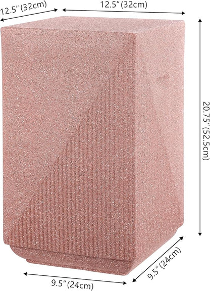 JONATHAN Y TBL1104C Adrian 20.75" Contemporary Minimalist Square Indoor/Outdoor Accent Table Modern, Mid-Century, Art Deco, Contemporary, Patio, Garden, Bathroom, Living Room, Pink Terrazzo Finish