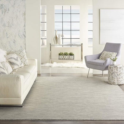 Nourison Positano Indoor-Outdoor Light Grey 4' x 6' Area Rug, Easy Cleaning, Non Shedding, Bed Room, Living Room, Dining Room, Backyard, Deck, Patio (4x6)