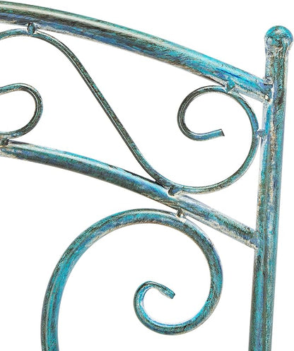 SAFAVIEH PAT5028C Outdoor Collection Semly Antique Blue 3-Piece Bistro Set