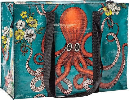 Blue Q Reusable Shoulder Tote Bag – Carry Everywhere Bag with a Hefty Zipper, Durable, Fun Design, 95% Recycled Material