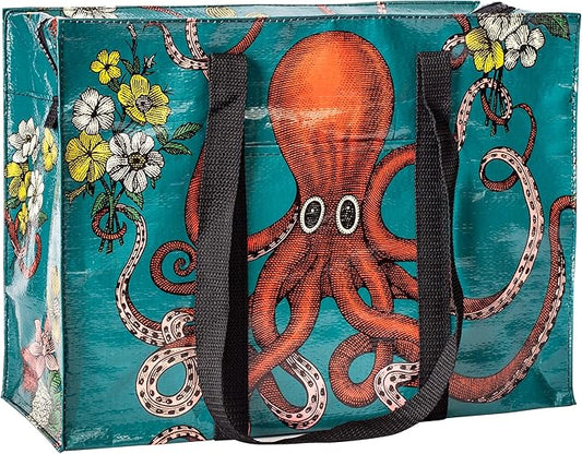 Blue Q Reusable Shoulder Tote Bag – Carry Everywhere Bag with a Hefty Zipper, Durable, Fun Design, 95% Recycled Material