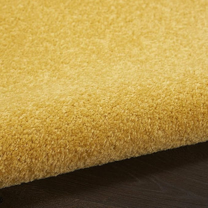 Nourison Essentials Indoor/Outdoor Yellow 7' x Square Area-Rug, Easy-Cleaning, Non Shedding, Bed Room, Living Room, Dining Room, Deck, Backyard, Patio (7 Square)