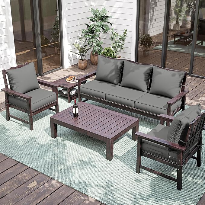 Premium Outdoor Seat Cushion Chair Cushions for Patio Furniture 22 L X 22 W X 4 H Waterproof & Fade Resistant Deep Seat and Backrest Cushion Set with Removable Covers for Chair, Sofa