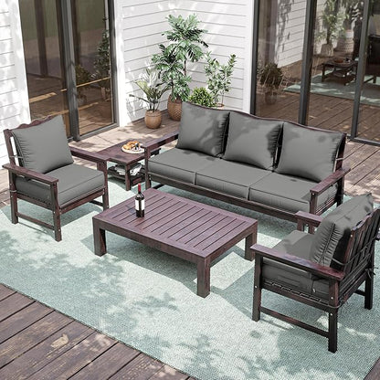 Premium Outdoor Seat Cushion Chair Cushions for Patio Furniture 22 L X 22 W X 4 H Waterproof & Fade Resistant Deep Seat and Backrest Cushion Set with Removable Covers for Chair, Sofa