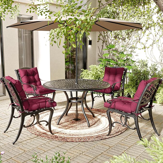 Patio Seat&Back Chair Cushions for Outdoor Furniture，Comfortable Cushions for Rocking/Dining/Lawn Chair-Set of 2