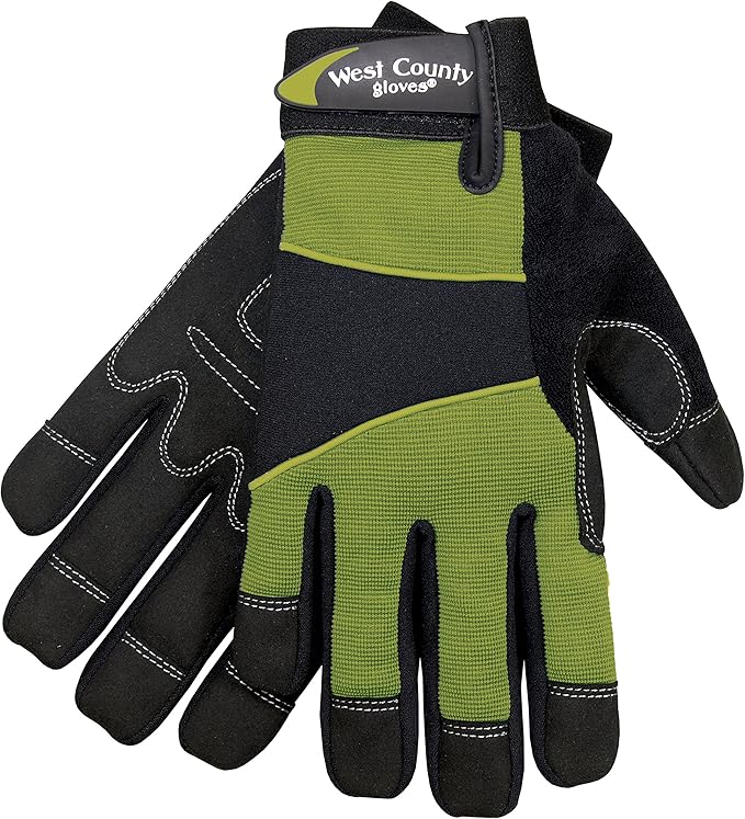 West Chester Protective Gear 013S/XL Men's West County Gardener Gloves –X-Large, Stem, Work Gloves with Four-Way Spandex Backing, Adjustable Cuff