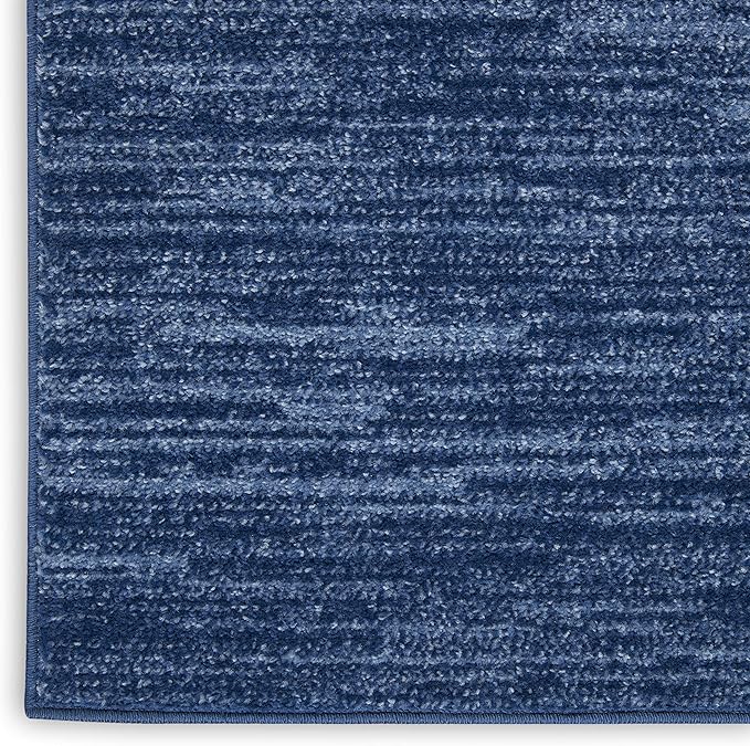 Nourison Home Essentials Indoor/Outdoor Navy Blue 10' x 14' Area Rug, Easy Cleaning, Non Shedding, Bed Room, Living Room, Dining Room, Backyard, Deck, Patio (10x14)