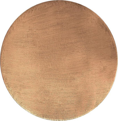 SIMPLIHOME Johnsen Metal Coffee Table - 30 inch Wide Solid Metal Round Drum Accent Table in Antique Copper, Boho Coffee Table for Living Room or Bedroom with Textured Design, Assembled
