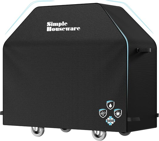 Simple Houseware 58 in. Heavy-Duty BBQ Gas Grill Cover, 600D Polyester Waterproof, Weather-Resistant