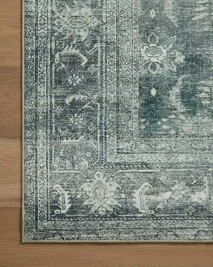 Loloi Magnolia Home by Joanna Gaines Banks Collection BAN-03 Blue/Lagoon 7'-6" x 9'-6", .13" Pile Height, Machine Washable, Area Rug