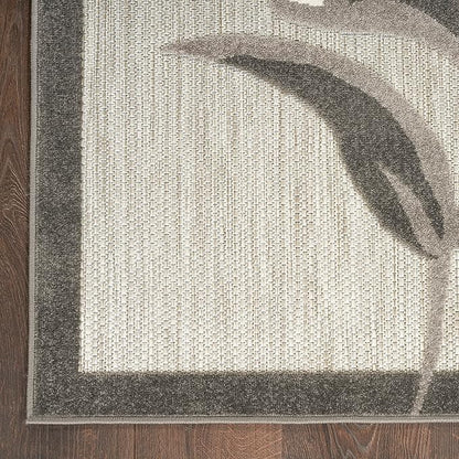 Nourison Home Aloha Indoor/Outdoor Beige 2'8'' x 4' Area-Rug, Easy-Cleaning, Non Shedding, Bed Room, Living Room, Dining Room, Backyard, Deck, Patio (3x4)