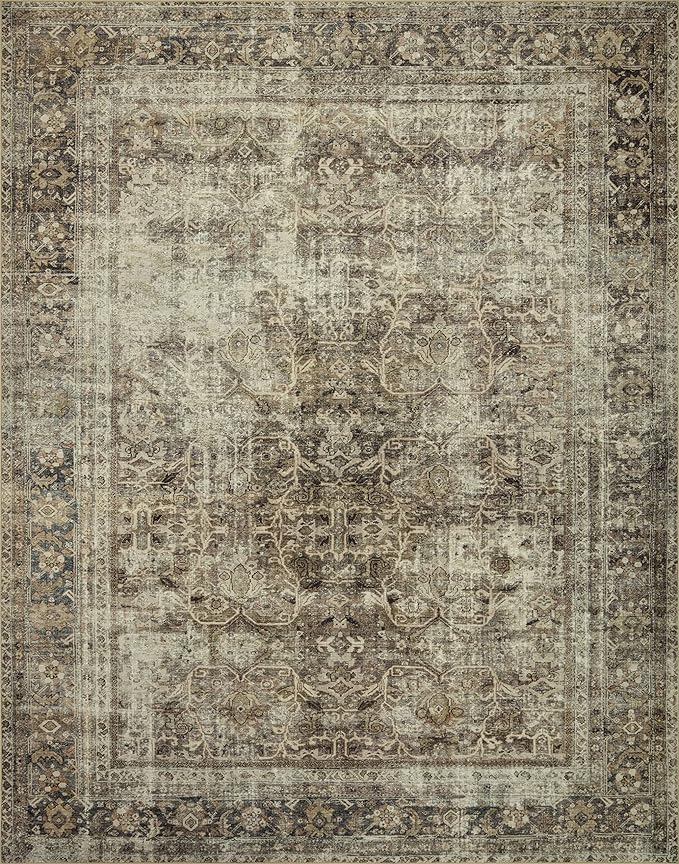Loloi Magnolia Home by Joanna Gaines Sinclair Collection SIN-01 Pebble/Taupe 7'-6" x 9'-6", .25" Pile Height, Machine Washable, Area Rug