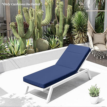 Chaise Lounge Cushion for Outdoor Furniture, Waterproof Fade and Tear Resistant Lounge Deck Chair Cushions for Patio Lawn Pool Resort Hotel