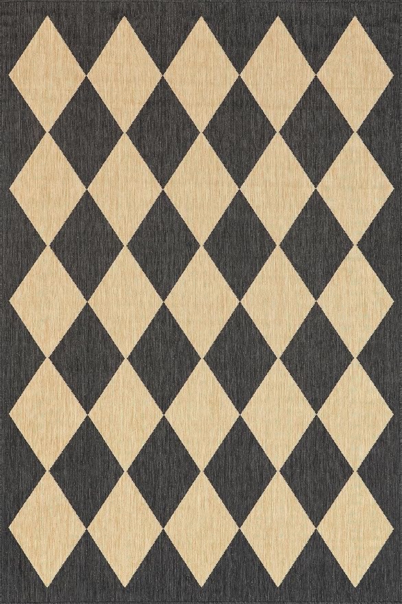 nuLOOM Outdoor Performance Collection Sabina Dark Grey/Ivory, 2' x 10', Soft, High Traffic, Stain Resistant, Easy Clean, Durable Runner for Indoor/Outdoor Patio, Deck, Porch, Garden, Courtyard