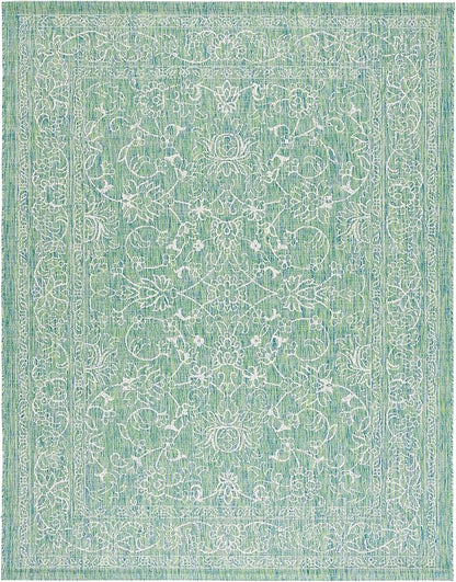 SAFAVIEH Courtyard Collection 6'7" x 9'6" Green/Ivory CY8680 Indoor/ Outside Waterproof Easy cleansingPatio Backyard Mudroom Area Mat