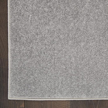 Nourison Home Essentials Indoor/Outdoor Silver Grey 2'2" x 18 Area Rug, Easy Cleaning, Non Shedding, Bed Room, Living Room, Dining Room, Backyard, Deck, Patio (2x18)