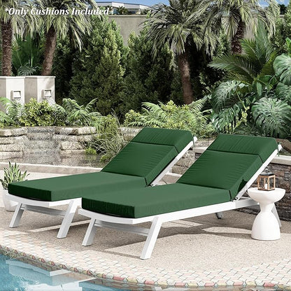 Chaise Lounge Cushion for Outdoor Furniture, Waterproof Fade and Tear Resistant Lounge Deck Chair Cushions for Patio Lawn Pool Resort Hotel