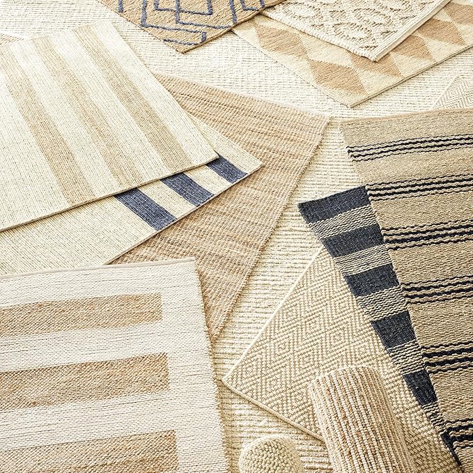 Dash and Albert Cocchi Handwoven Wool Rug, 2 X 3 Feet, Neutral Geometric Pattern - Premium Luxury Hotel Quality Soft Breathable Hypoallergenic Machine Washable Easy Care All Season Comfortable