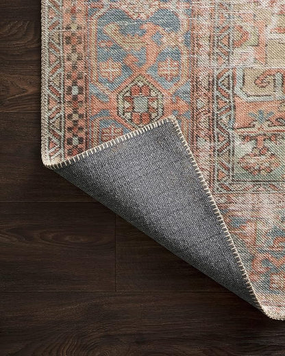 Loloi Loren Collection LQ-15 Terracotta/Sky 3'-6" x 5'-6" Accent Rug