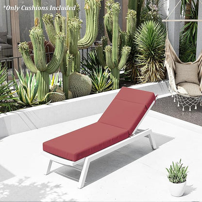 Chaise Lounge Cushion for Outdoor Furniture, Waterproof Fade and Tear Resistant Lounge Deck Chair Cushions for Patio Lawn Pool Resort Hotel