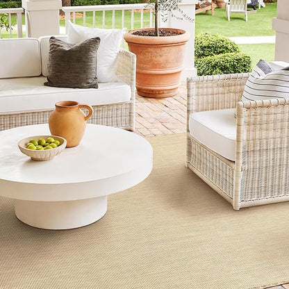 nuLOOM Outdoor Performance Collection Nakia Brown/Ivory, 9'6" x 12', Soft, High Traffic, Stain Resistant, Easy Clean, Durable Area Rug for Indoor/Outdoor Patio, Deck, Porch, Garden, Courtyard