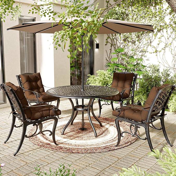 Patio Seat&Back Chair Cushions for Outdoor Furniture，Comfortable Cushions for Rocking/Dining/Lawn Chair-Set of 2