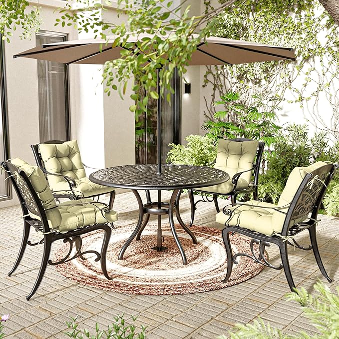 Patio Seat&Back Chair Cushions for Outdoor Furniture，Comfortable Cushions for Rocking/Dining/Lawn Chair-Set of 2