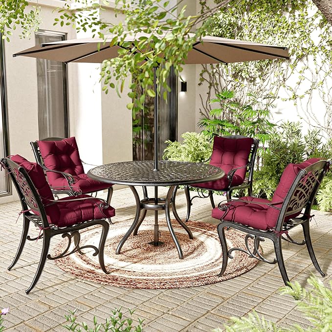 Patio Seat&Back Chair Cushions for Outdoor Furniture，Comfortable Cushions for Rocking/Dining/Lawn Chair-Set of 4