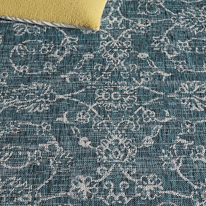 SAFAVIEH Courtyard Collection 2'3" x 22' Navy/Ivory CY8680 Indoor/ Outside Waterproof Easy cleansingPatio Backyard Mudroom Runner Mat