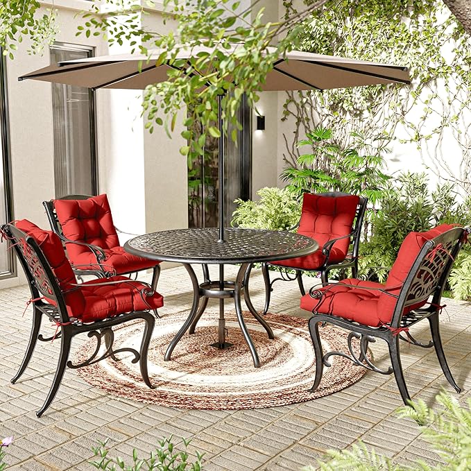 Patio Seat&Back Chair Cushions for Outdoor Furniture，Comfortable Cushions for Rocking/Dining/Lawn Chair-Set of 2