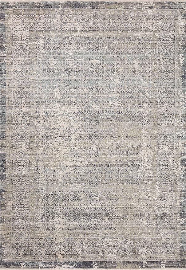 Loloi Amber Lewis Alie Collection ALE-04 Sky/Stone 5'-3'' x 7'-9'', .13'' Pile Height, Area Rug