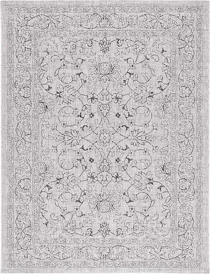 SAFAVIEH Courtyard Collection 8' x 10' Grey/Black CY8680 Indoor/ Outside Waterproof Easy cleansingPatio Backyard Mudroom Area Mat
