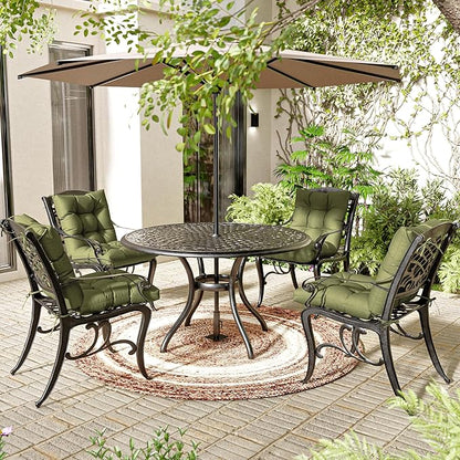 Patio Seat&Back Chair Cushions for Outdoor Furniture，Comfortable Cushions for Rocking/Dining/Lawn Chair-Set of 4