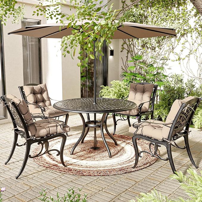 Patio Seat&Back Chair Cushions for Outdoor Furniture，Comfortable Cushions for Rocking/Dining/Lawn Chair-Set of 2