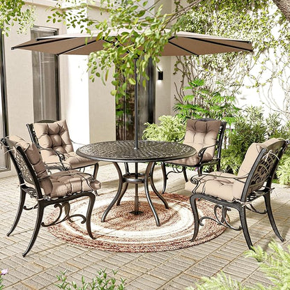Patio Seat&Back Chair Cushions for Outdoor Furniture，Comfortable Cushions for Rocking/Dining/Lawn Chair-Set of 2