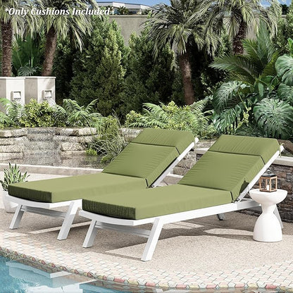 Chaise Lounge Cushion for Outdoor Furniture, Waterproof Fade and Tear Resistant Lounge Deck Chair Cushions for Patio Lawn Pool Resort Hotel