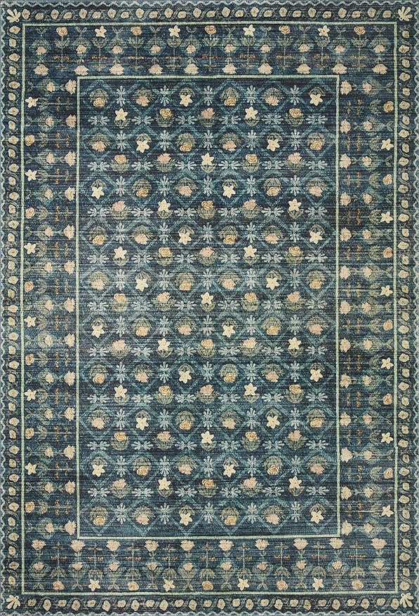 Loloi Rifle Paper Co. Eden Collection EDE-03 Lattice Indigo 2'-3" x 3'-9" Accent Rug feat. CloudPile™