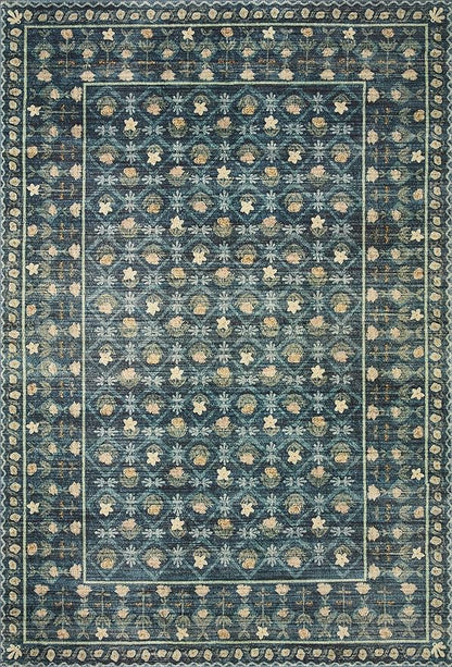 Loloi Rifle Paper Co. Eden Collection EDE-03 Lattice Indigo 2'-3" x 3'-9" Accent Rug feat. CloudPile™