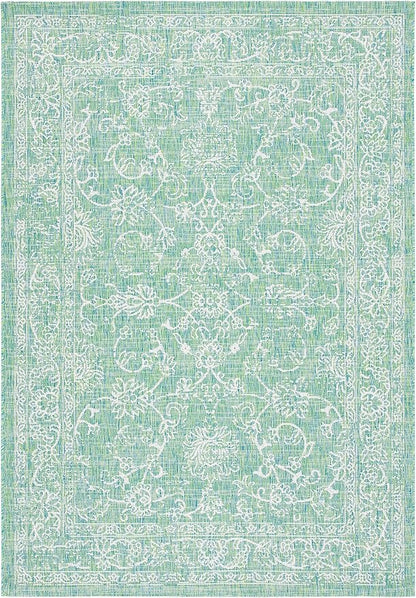 SAFAVIEH Courtyard Collection 5'3' x 7'7' Green/Ivory CY8680 Indoor/ Outdoor Patio Backyard Mudroom Area Rug