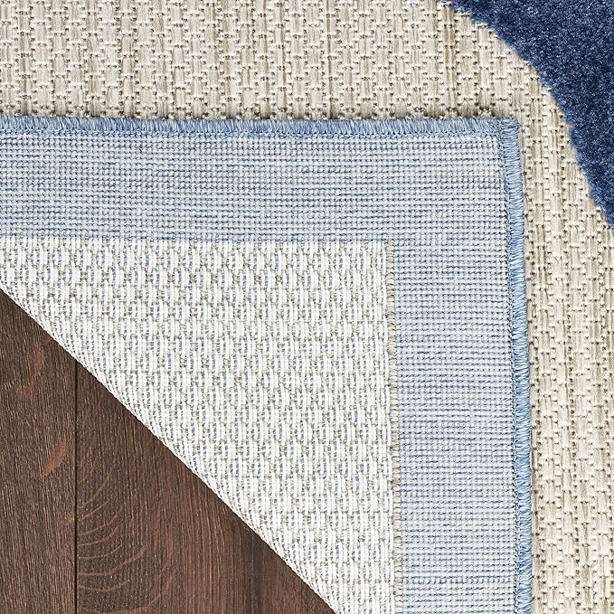 Nourison Home Aloha 108x144 Contemporary Fabric Rug in Blue/Gray Finish