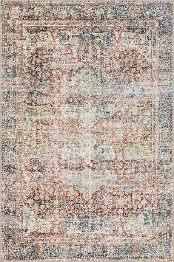 Loloi Loren Collection LQ-14 Brick/Multi 2'-6" x 7'-6" Runner Rug