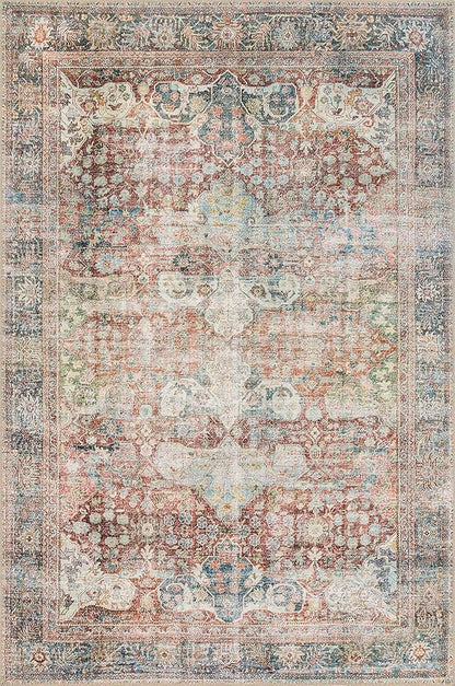 Loloi Loren Collection LQ-14 Brick/Multi 2'-6" x 7'-6" Runner Rug