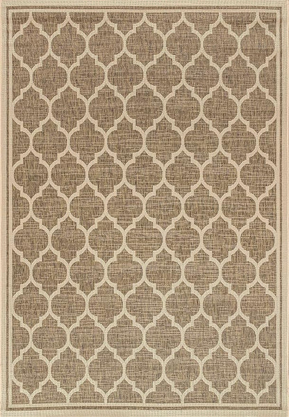 JONATHAN Y Moroccan Trellis Indoor Outdoor Area Rug 10X14 Brown/Beige, Trebol Textured Weave for Backyard, Patio, Porch, Easy-Cleaning, High Traffic, Pet-Friendly, Non-Shedding (SMB109A-14)