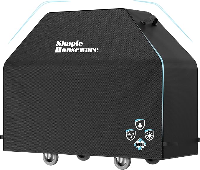 Simple Houseware 64 in. Heavy-Duty BBQ Gas Grill Cover, 600D Polyester Waterproof, Weather-Resistant