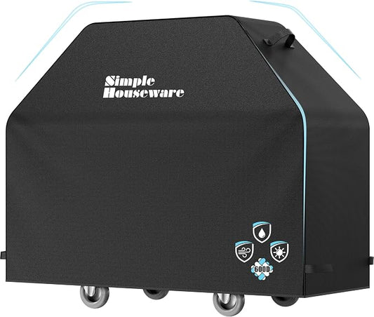 Simple Houseware 64 in. Heavy-Duty BBQ Gas Grill Cover, 600D Polyester Waterproof, Weather-Resistant