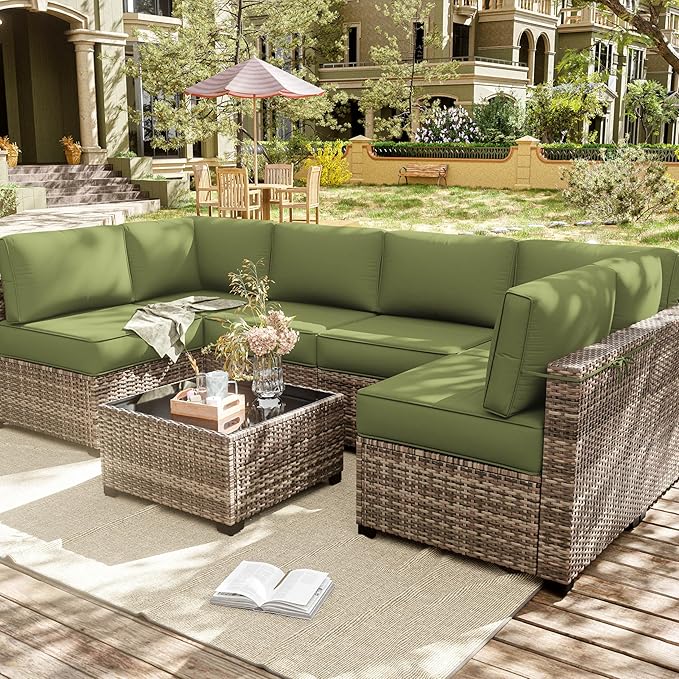 14 Pcs Outdoor Cushion Slipcovers Outdoor Patio Cushion Covers Replacement Waterproof with Zipper for Outdoor Furniture, Patio Sofa Couch 3 Sizes, Covers Only
