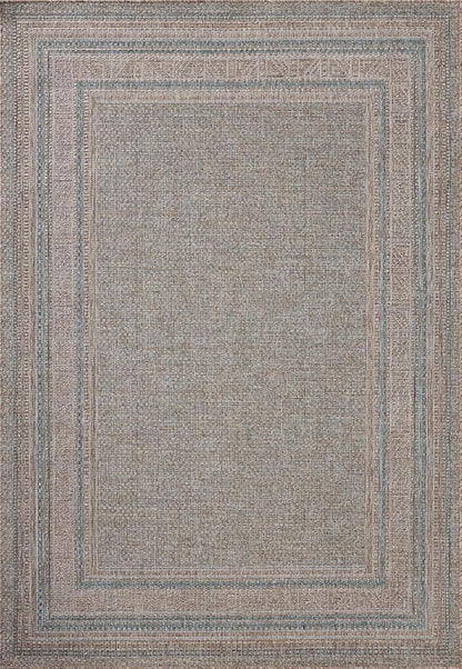 Loloi Amber Lewis Topanga Collection TOP-05 Natural/Teal 9'-2" x 12'-0" Indoor/Outdoor Area Rug