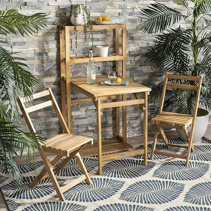 SAFAVIEH PAT6756A Outdoor Collection Griffen Balcony Natural Set Dining Cabinet