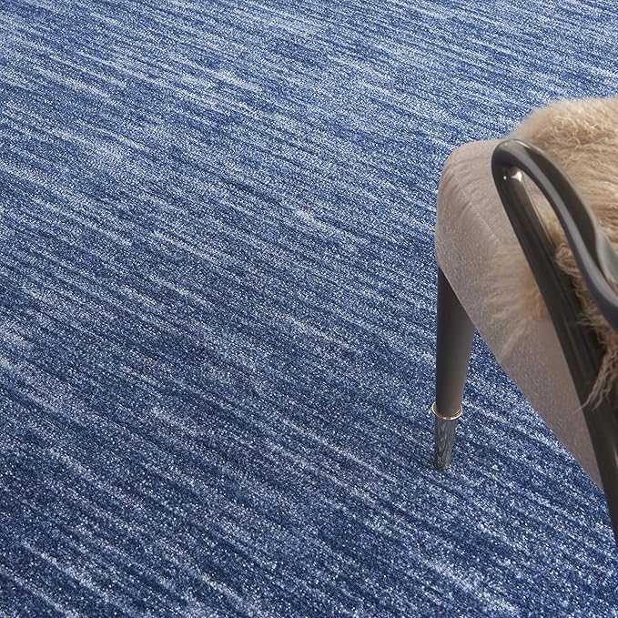 Nourison Essentials Indoor/Outdoor Navy Blue 7' x 10' Area-Rug, Easy-Cleaning, Non Shedding, Bed Room, Living Room, Dining Room, Backyard, Deck, Patio (7x10)